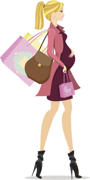 怀孕的购物者金发女郎图片下载