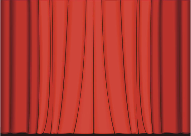 红色的窗帘图片下载