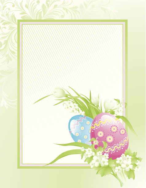 复活节彩蛋和一束花图片下载