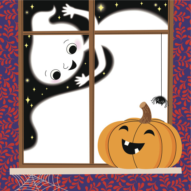 幽灵，杰克灯和蜘蛛。图片下载