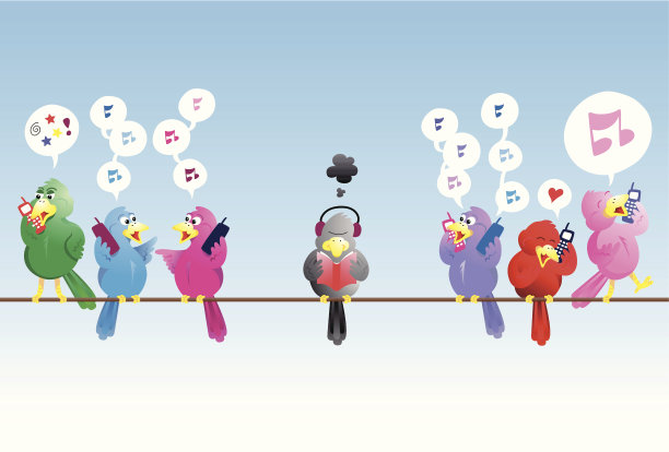 嘈杂的鸟类通讯手机图片下载