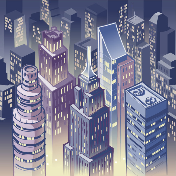 晚上的摩天大楼图片下载