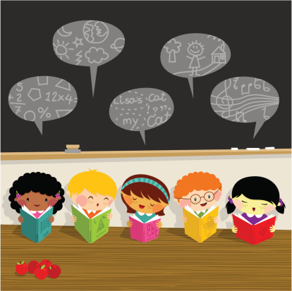 回到学校，孩子们，学习，图书馆男学生女学生素材图片