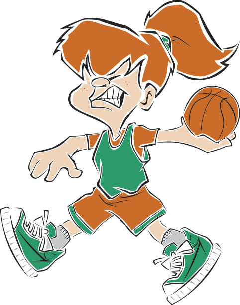 小女孩扔篮球图片下载