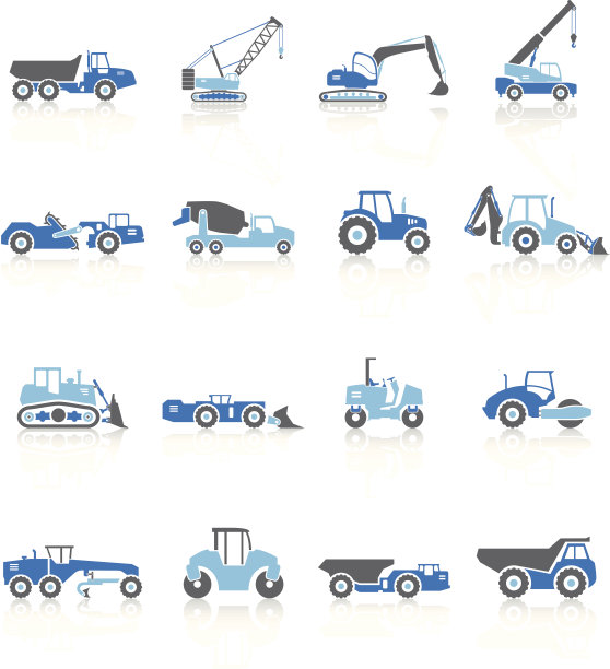 道路施工车辆-蓝色系列图片下载