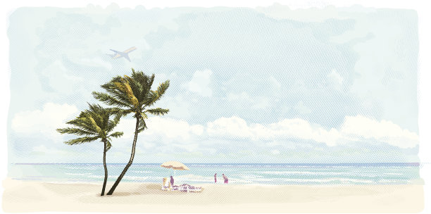 一家人享受海滩度假图片下载