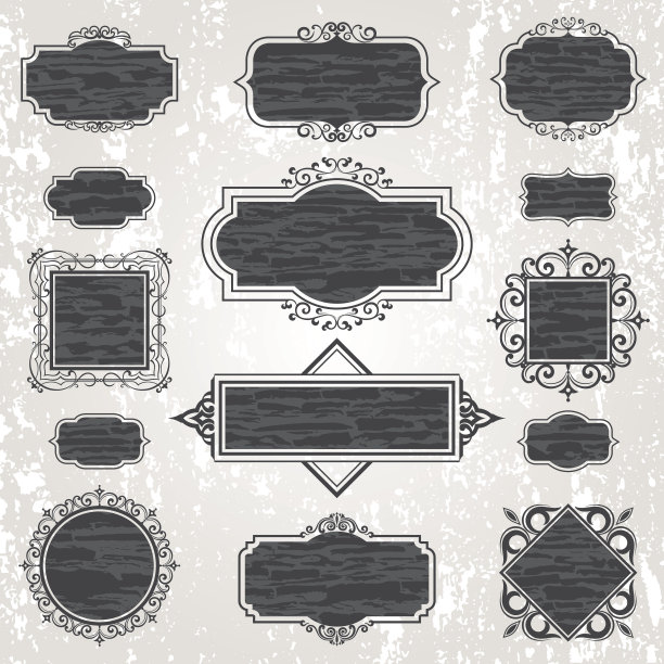 矢量复古装饰套装图片下载