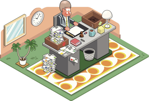 忙着看一堆信件的商人图片下载