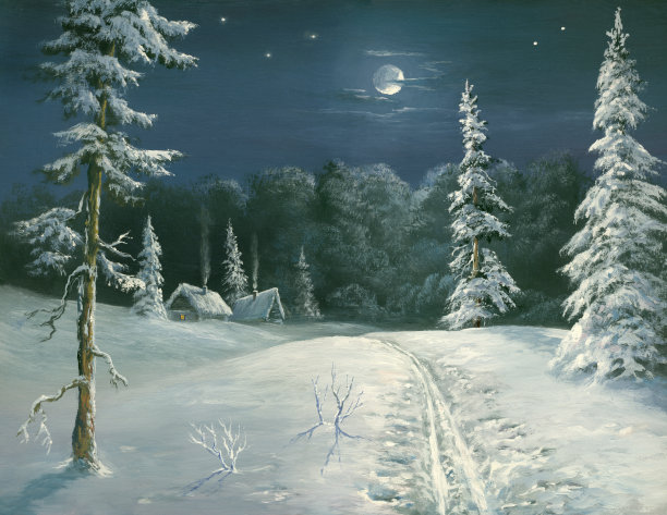 夜间滑雪轨道图片下载