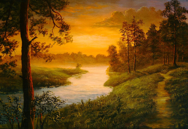 河边的傍晚图片下载