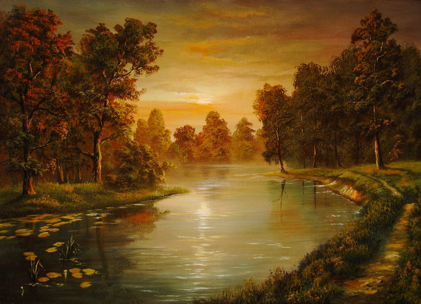 沿河小径图片下载