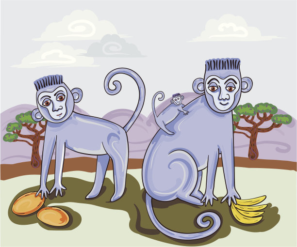 幸福的猴子家庭图片下载