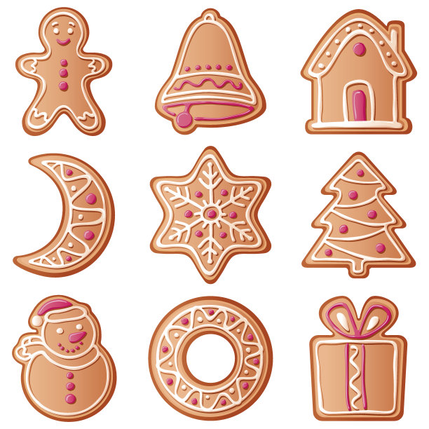 不同形状的圣诞饼干图片下载