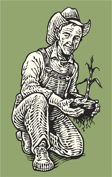 农民在花园与植物图片下载