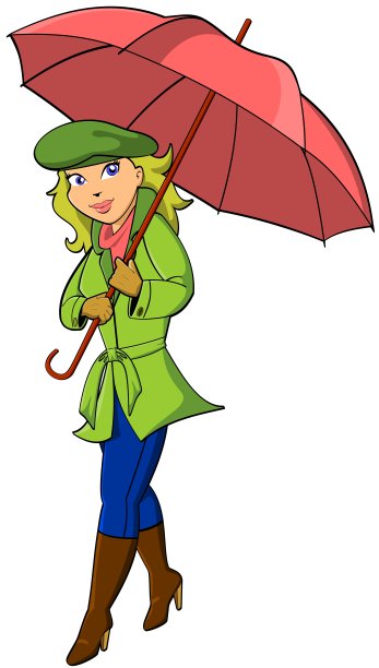 带伞的漂亮女孩图片下载
