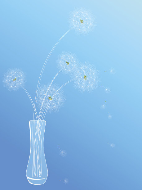 花的背景与蒲公英图片下载