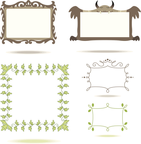边框(棕色和绿色)图片下载