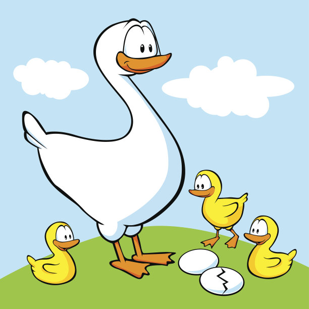鹅和小鹅的卡通图片下载
