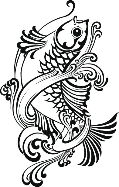 鱼矢量纹身图片下载