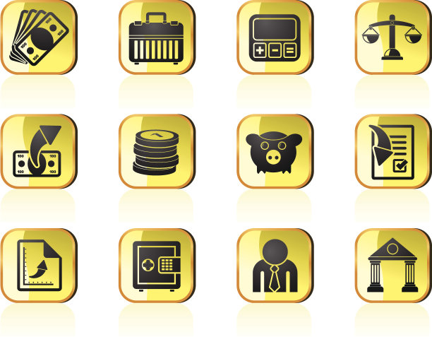 银行、商业和金融图标图片下载
