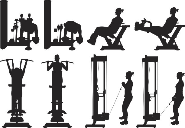 妇女在健身房锻炼图片下载