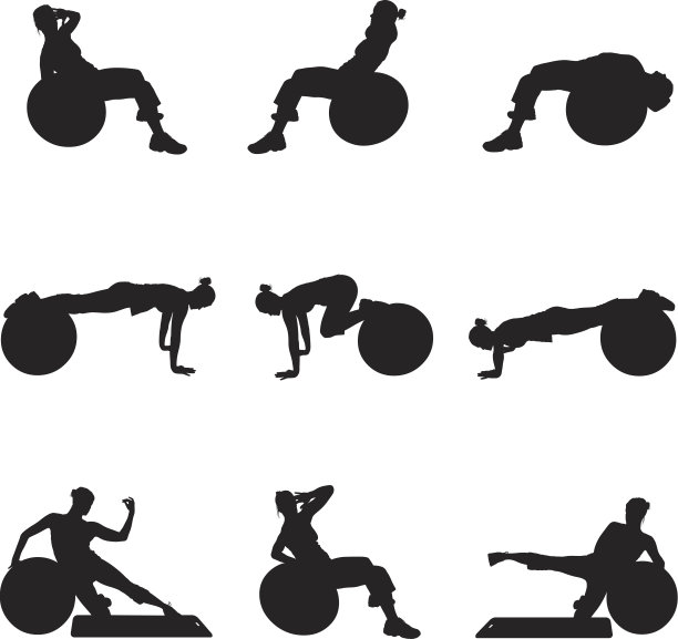 女人用健身球运动图片下载