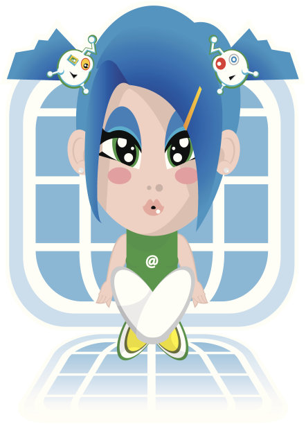 电脑的女孩图片下载