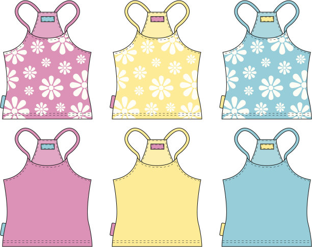 女孩夏季背心素色&图案图片下载