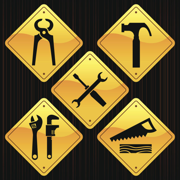 黄色标志-施工图片下载