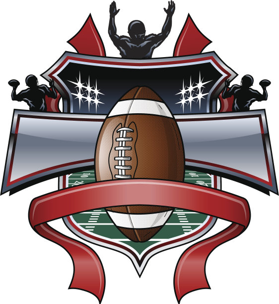 足球盾牌与旗帜和球员图片下载