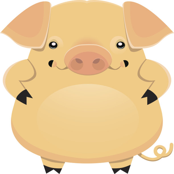 可爱的猪站图片下载