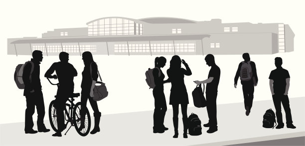 站在城市里的人图片下载