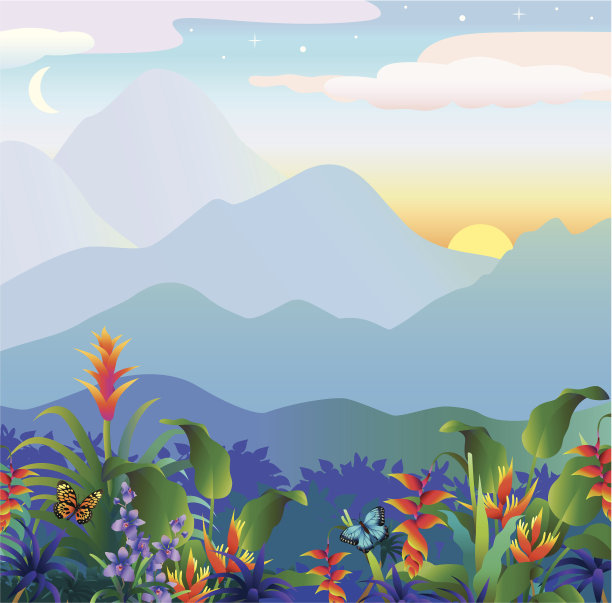 热带日落图片下载