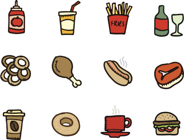 食物和饮料的图标图片下载