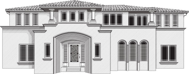 一幢豪宅的插图图片下载