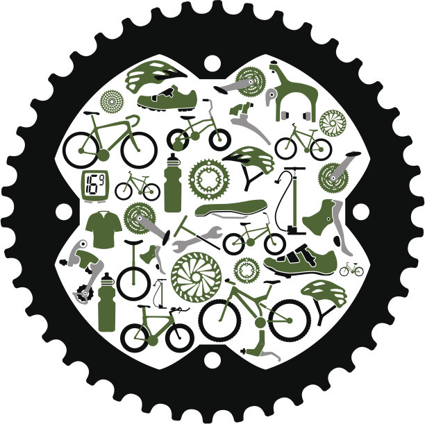 自行车和齿轮内的自行车零件图片下载