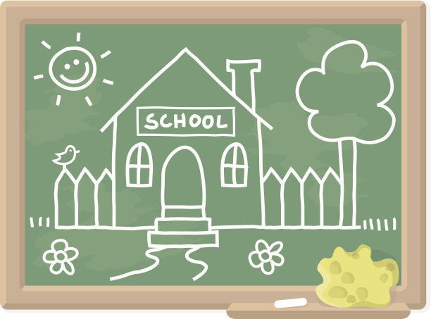 欢迎来到学校黑板画图片下载