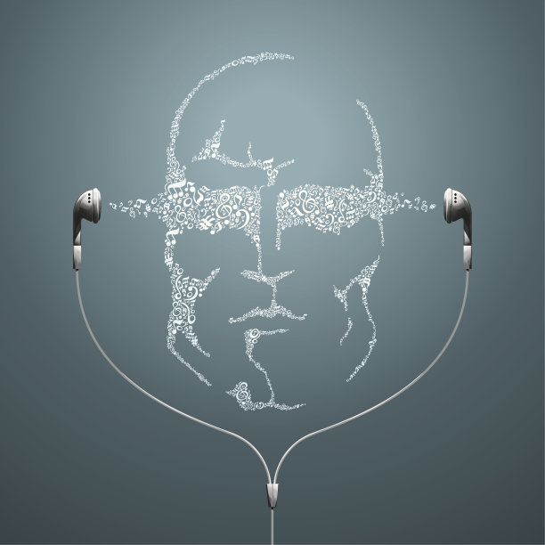 带耳机的音乐男人脸图片下载