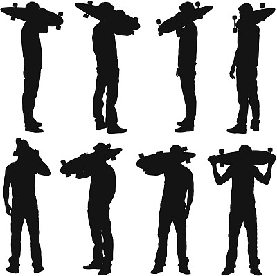 多张男人拿着滑板的照片图片下载