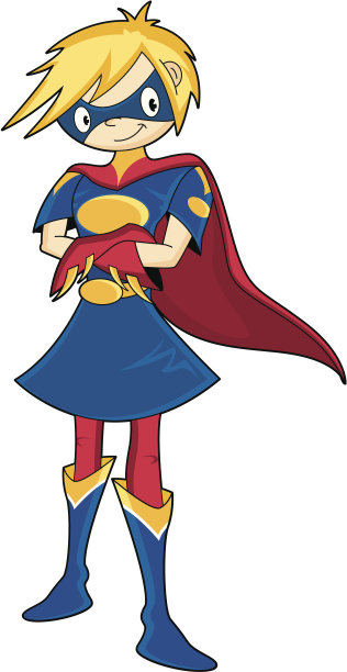 披着斗篷的少年超级英雄角色图片下载