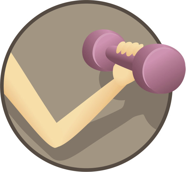 做二头肌屈体运动的卡通女人图片下载