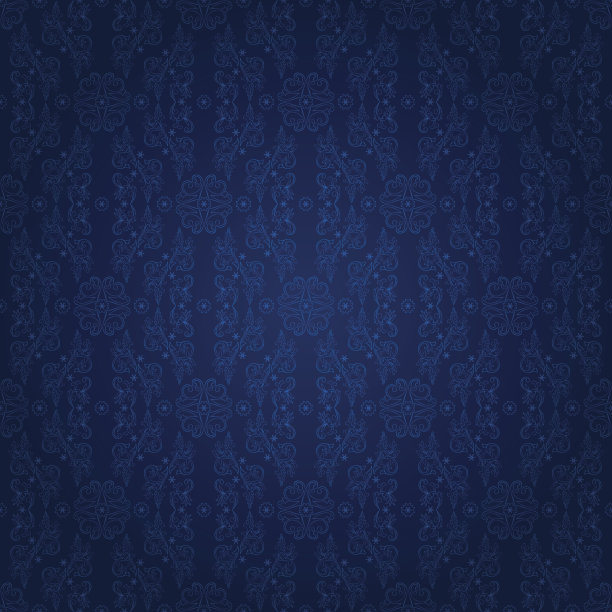 复古印花无缝蓝色图案图片下载