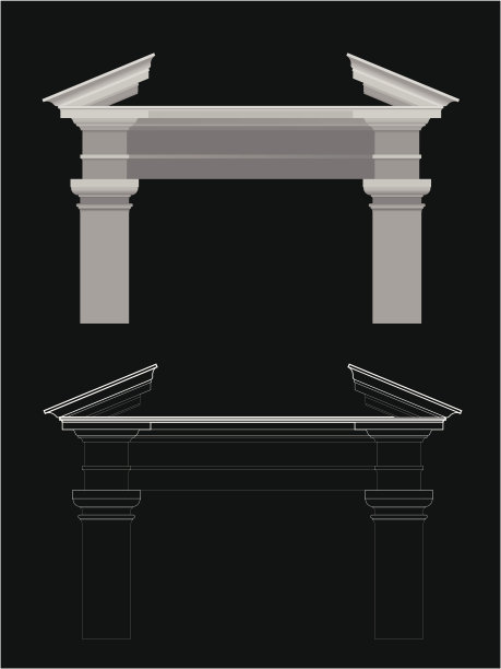 山形墙图片下载