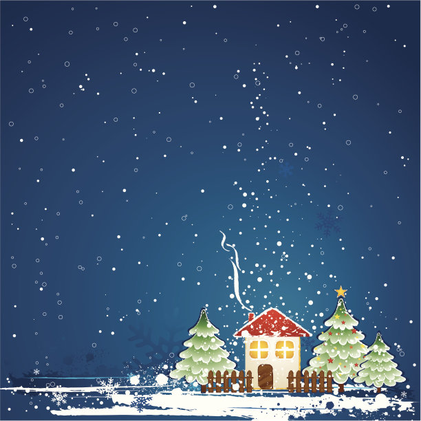带房子的圣诞卡图片下载