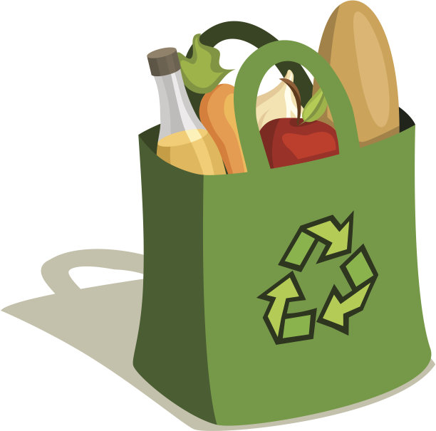 装满食物的可重复使用购物袋图片下载