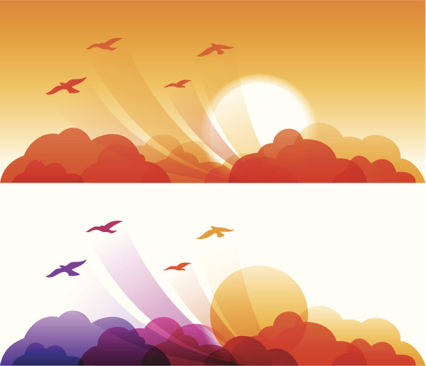 日落的小鸟图片下载