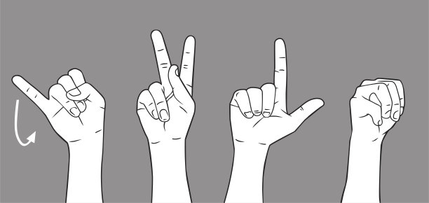 手语字母J K L M图片下载