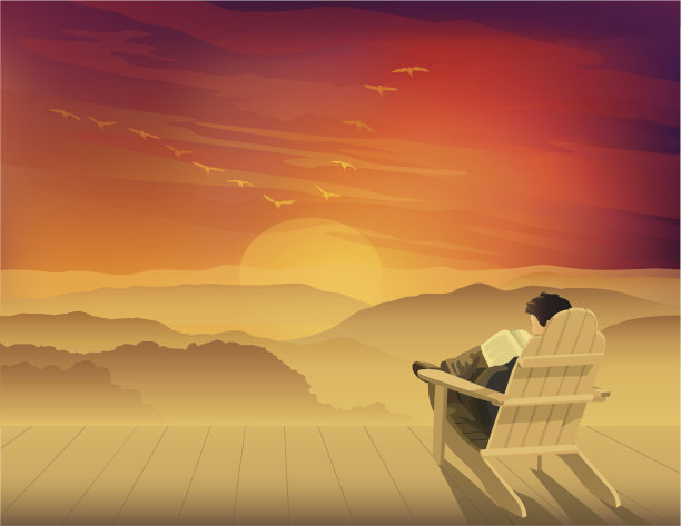 孤独在日落时分图片下载