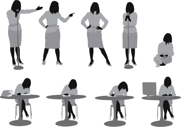 一个女人摆不同姿势的多张照片图片下载