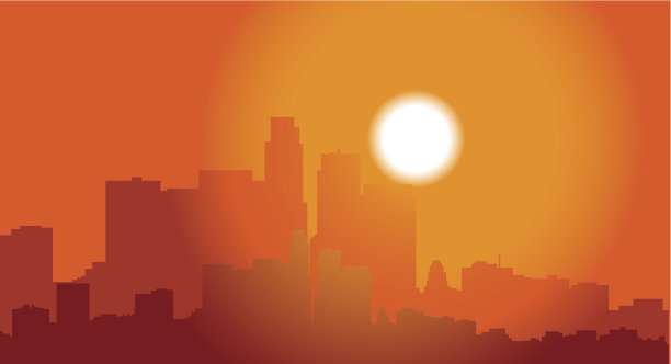 黄昏的洛杉矶天际线图片下载